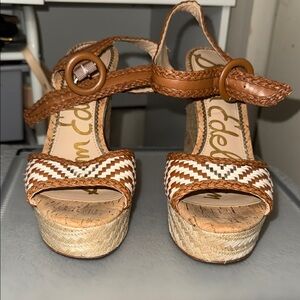 Sam Edelman Tan and Cream Espadrille Sandals